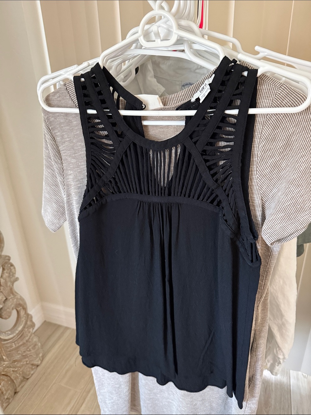 BAR III Black Womens Blouse